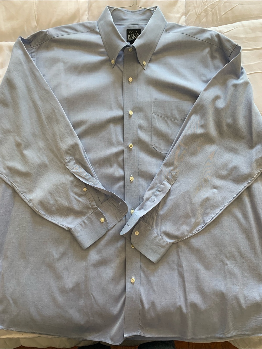 Jos. A. Bank Men's Light Blue Button-Down Dress Shirt Executive Collection 18 34